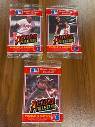 1984 Donruss Action All Stars Lot Of (3) Unopened Packs.