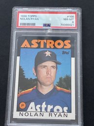 1986 Topps Baseball Card Nolan Ryan PSA 8