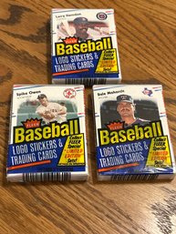 1988 Fleer Cello Packs Unopened Lot Of (3)