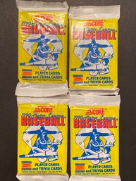 1990 Score Baseball Wax Pack Lot Of 4