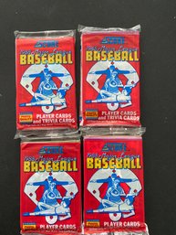 1988 Score Baseball Card Pack Lot Of 4