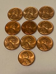 1960 Uncirculated Lincoln Penny Lot Of 10