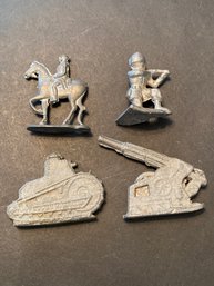 Vintage Lead Toy Military Lot Of 4