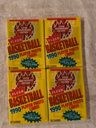 1990 Fleer Basketball Unopened  Packs Lot Of 4