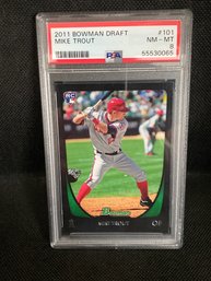 2011 Bowman Draft - Mike Trout Rookie Card RC #101 PSA 8 NM-MT Angels