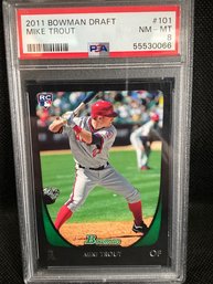 2011 Bowman Draft - Mike Trout Rookie Card RC #101 PSA 8 NM-MT Angels