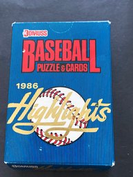 Donruss Baseball 1986 Highlights Puzzle And Cards Set