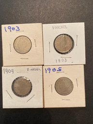 Liberty V Nickel Lot Of 4