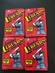 1989 Pacific Legends Baseball Cards Unopened Pack Lot Of 4