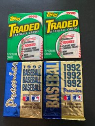 Assorted Baseball Card Pack Lot Of 4