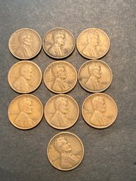 1926 D Wheat Pennies Lot Of 10.