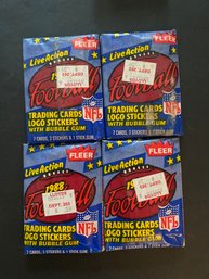 1988 Fleer Football Card Pack Lot Of 4