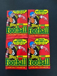 1990 Topps Football Card Pack Lot Of 4