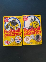 RARE! BOTH STYLES! 2 PACKS 1974 FOOTBALL PATCHES UNOPENED SEALED VINTAGE FLEER Lot Of 2