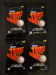 1993 Donruss Triple Play Baseball Card Lot Of 4