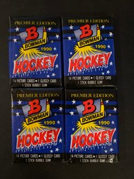 1990 Bowman Hockey Wax Pack Lot Of 4