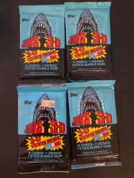 1983 TOPPS JAWS 3-D UNOPENED PACKS WITH GLASSES Pack Lot Of 4