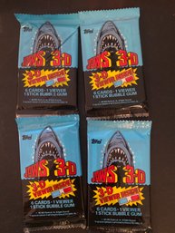 1983 TOPPS JAWS 3-D UNOPENED PACKS WITH GLASSES Pack Lot Of 4