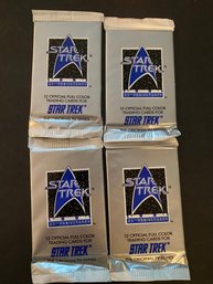 1991 STAR TREK 25th ANNIVERSARY UNOPENED PACKS Lot Of 4