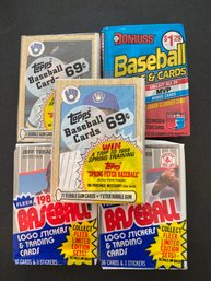 1980s Baseball Cello Pack Lot Of 5