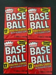1981 Fleer Baseball Wax Pack Lot Of 4