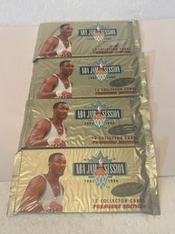 NBA Jam Session Basketball Cards 1993-1994 Premier Edition Lot Of 4 Packs Jordan