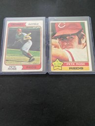 Pete Rose Baseball Card Lot Of 2