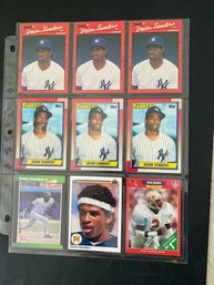 Deion Sanders Baseball Card Lot Of 9