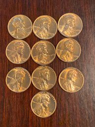 1959 P Lincoln Pennies Lot Of 10.BU