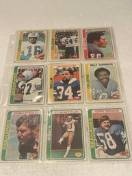 1978 Topps Football Cards Lot Of - 9