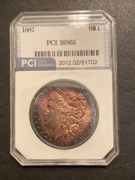 1887MORGAN DOLLAR PCI MS65