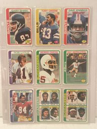 1978 Topps Football Cards Lot Of - 9