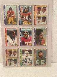 1978 Topps Football Cards Lot Of - 9