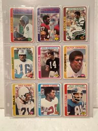 1978 Topps Football Cards Lot Of - 9