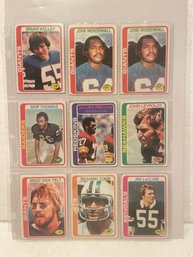 1978 Topps Football Cards Lot Of - 9