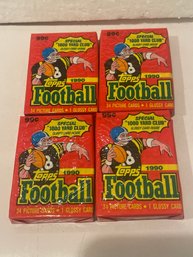 1990 Topps Football Card Pack Lot Of 4