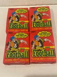 1990 Topps Football Card Pack Lot Of 4