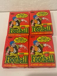 1990 Topps Football Card Pack Lot Of 4