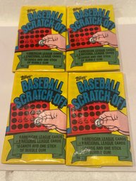 1981 Topps Baseball Scratch-Off Sealed Packs Lot Of - 4