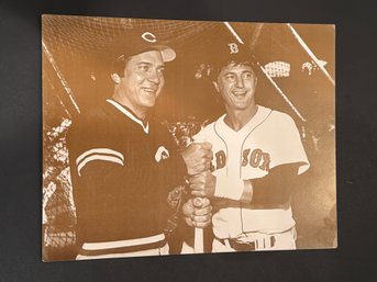 Johnny Bench And Carl Yastrzemski Baseball Photo. 11x14