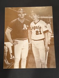 Jose Canseco And Wally Joyner Baseball Photo. 11x14
