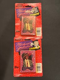 1984 Sealed Topps Michael Jackson 33 Peel Away STICKERS Card Set Lot Of 2