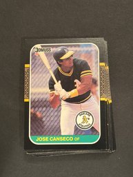 1987 Donruss Jose Canseco Baseball Card Lot Of 25