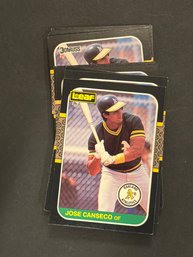 1987 Donruss And Leaf Jose Canseco Baseball Card Lot Of 25