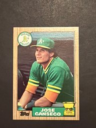 1987 Topps Baseball Card Jose Canseco ERROR!! Wrong Back!!