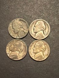 War Time Jefferson Nickel Lot Of 4