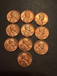 1968 S Lincoln Penny BU Lot Of 10