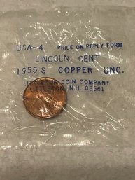 1955 S Lincoln Cent Copper UNC