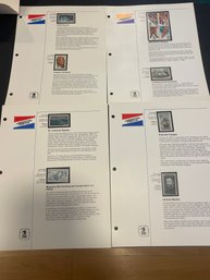 American Commemorative Stamps Pages - Lot Of 4 Assorted