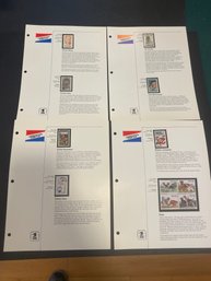 American Commemorative Stamps Pages - Lot Of 4 Assorted